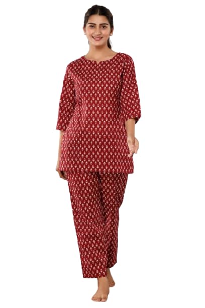 Serenita Women's and Girls Pure Cotton Printed Night Suit/Pyjama for Luxurious Sleep-picture-38