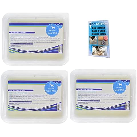 Goats Milk Soap Base 5 LB: + 1 LB Free DIY Melt & Pour Goat's Milk Glycerin Soap Base Kit + How to Make Soap ebook Cover