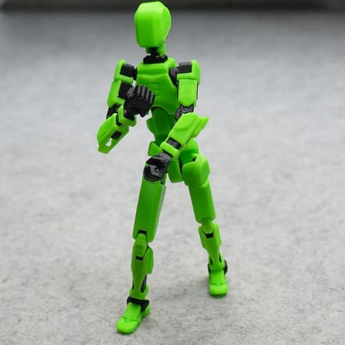 Image of Dummy 13 Action Figure Robot | Fully Articulated 3D Printed Robot Toy | 5.4-inch Collectible Figurine | Matte Finish| Unassembeled (Green-Black)