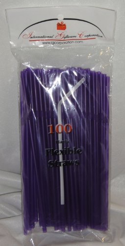 IGC Pitillos flexibles 1000 unidades morado 20.32 cm miniatura 1