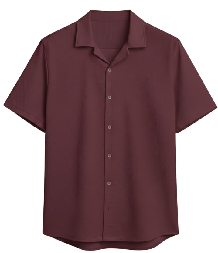 Image of FASHA Men's Half Sleeve Shirt for Men - Casual Summer Shirt, Regular Fit Collared Button Down, Stylish Lightweight Short Sleeve Shirt for Men, Formal & Casual Wear-Pack of 1