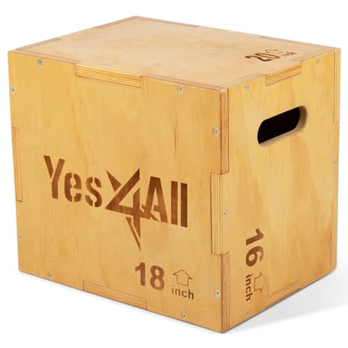Yes4All 3-in-1 Wooden Plyo Box