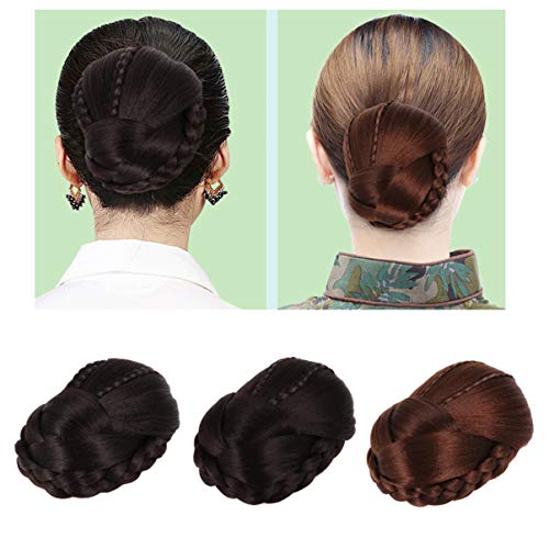 Lurrose 3 Pcs Scrunchies Traje Updo Acessório Extensões de Extensão Marrom Peruca Estilo Extensões d