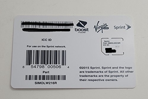 Sprint Uicc Icc Micro Sim Card Simolw216R - Samsung Galaxy S4, S5, S5 Sport, Note 3, Note 4 #TOP10