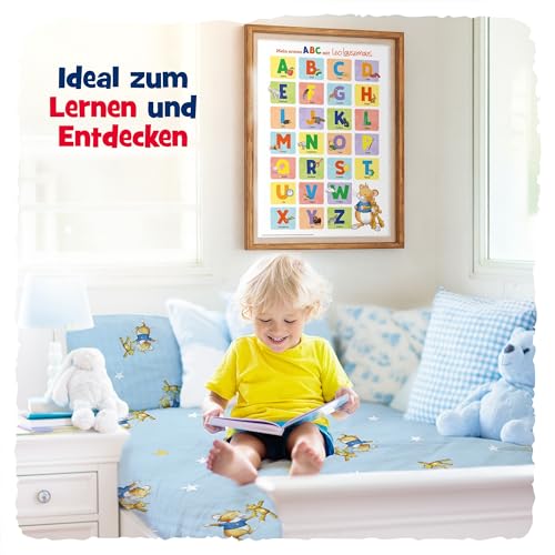 Leo Lausemaus Lernposter ABC A2 (42 x 60 cm) – Buchstaben Lernen fürs Kinderzimmer: Liebevoll illustrierte Wanddeko zum spielerischen Entdecken des Alphabets ab 3 Jahren