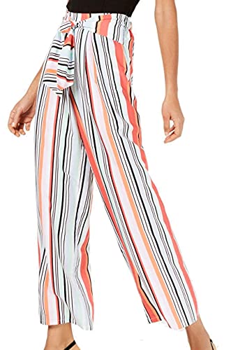 bar III Womens Striped High Rise Wide Leg Pants, Friendly Stripe, Size Medium