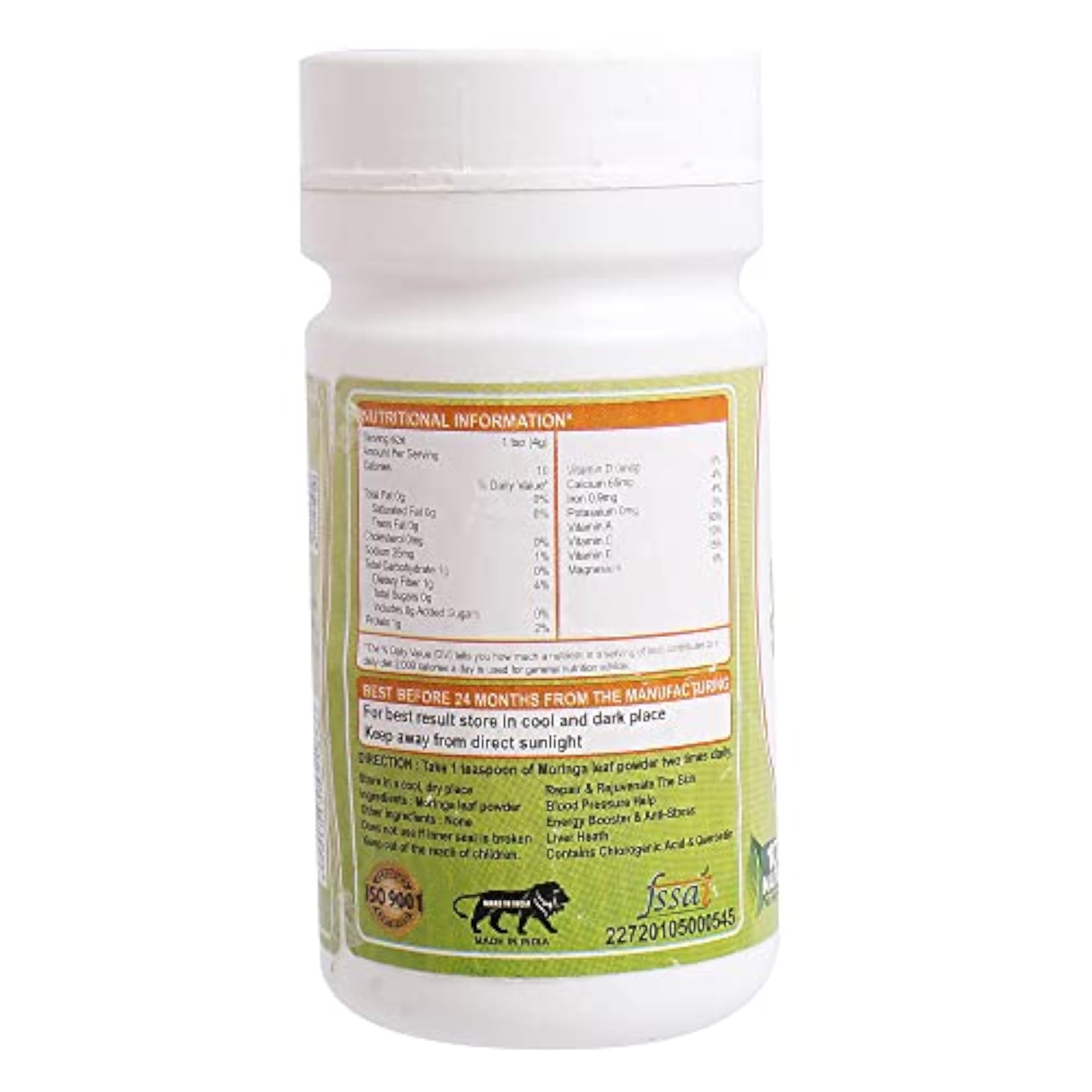 Organic Moringa Powder Pack of 2, 100g Each