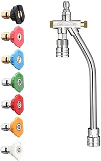 HOHOVYVY Juego de boquillas de limpieza de alta presión de acero inoxidable para coche, jardín, 26 cm, accesorios de limpieza