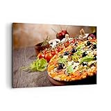 quadri moderni soggiorno pizza cibo italia tradizione quadro su tela 120x80cm stampe da parete camera da letto cucina 1 pezzo wall art canvas grandi decorazione murale grafica immagini aa120x80-2791