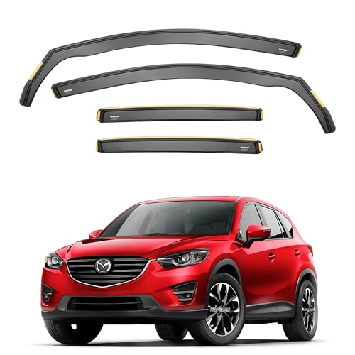 ISPEED Wind Deflectors for MAZDA CX-5 MK1 2011-2017 5 Door SUV 4pc Set - Keep Your Car Ventilated In Rain - Reduce Wind Turbulence - Tinted In-Channel Type ISPEED Wind Deflectors for MAZDA CX-5 MK1 2011-2017 5 Door SUV 4pc Set - Keep Your Car Ventilated In Rain - Reduce Wind Turbulence - Tinted In-Channel Type