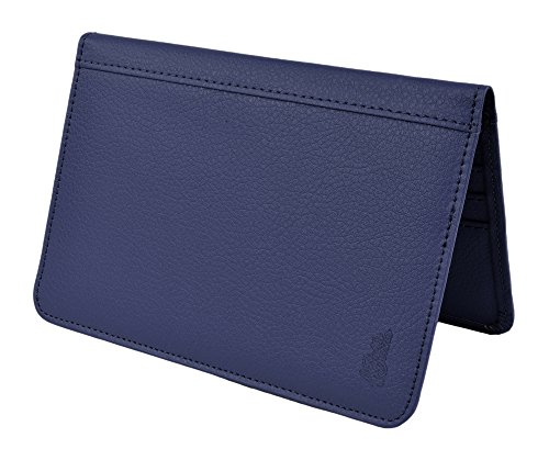 Belle Donne Passport Wallet, RFID Wallet, Passport Cover PU Leather Travel Documents Holder - Navy Wallet Passport Card Holder Wallet