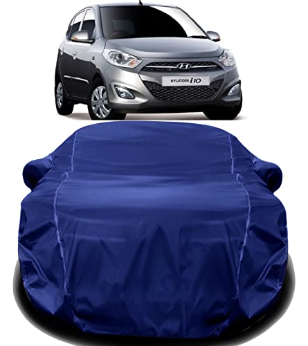 Image of AUCTIMO I10 Car Cover for Hyundai - Waterproof Outdoor with Triple Stitched Fully Elastic Ultra Surface Body Protection (Navy Look)