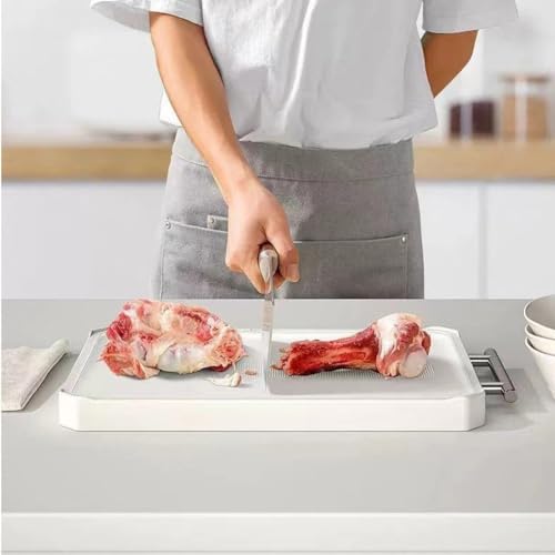 Planche à découper en acier inoxydable double face Sanfly pour cuisine - 5