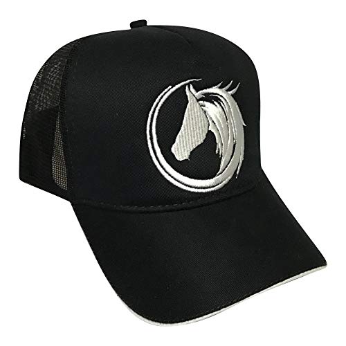 Boné De Vaquejada Top Horse Aba Curva Trucker Preto
