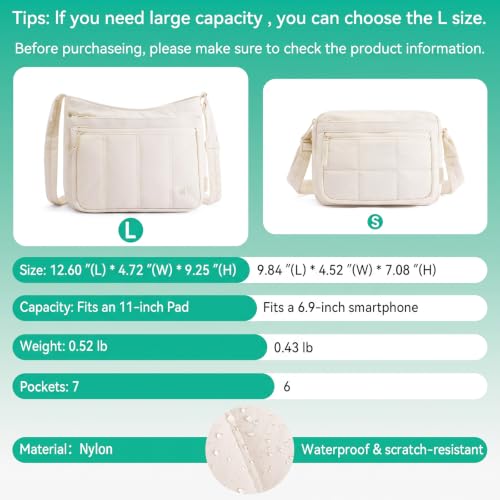 Image of Nylon Crossbody Bag for Women, Lightweight Shoulder Travel Purse