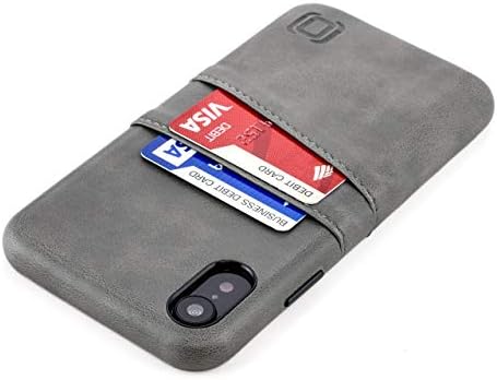 Dockem iPhone XR Wallet Case: Built-in Metal Plate for Magnetic Mounting & 2 Credit Card Holder Slots (6.1" Exec M2, Synthetic Leather, Black)