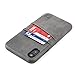 Dockem Exec M2 Wallet Case for iPhone XR; Built-in Invisible Metal Plate, Designed for Magnetic Mounting; Slim Synthetic Leather Card Case with 2 Card Holder Slots; M-Series [Grey]