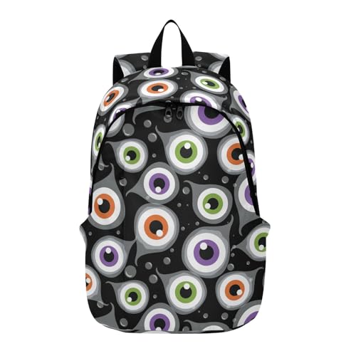 VIGTRO Halloween Eyeball Casual Backpack Lightweight Laptop Backpack for Women Men, Travel Work Business Bag Outdoor Daypack