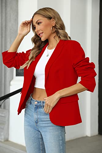 Womens Casual Blazers Long Sleeve Lapel Button Slim Work Office Blazer Jacket3