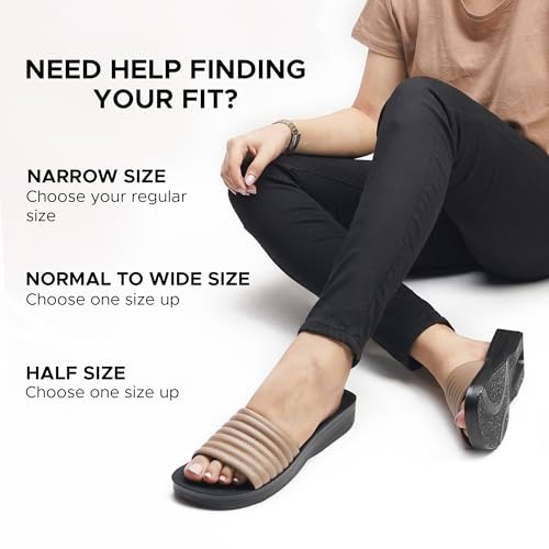 AEROTHOTIC Womens Slides Slip On Recovery Footwear Plantar Fasciitis Slides for Women with Arch Support Yoga Mat Indoor Outdoor Walking Ladies Soft Padded Dressy Non Slip Foodbed Beach Sandals Women3