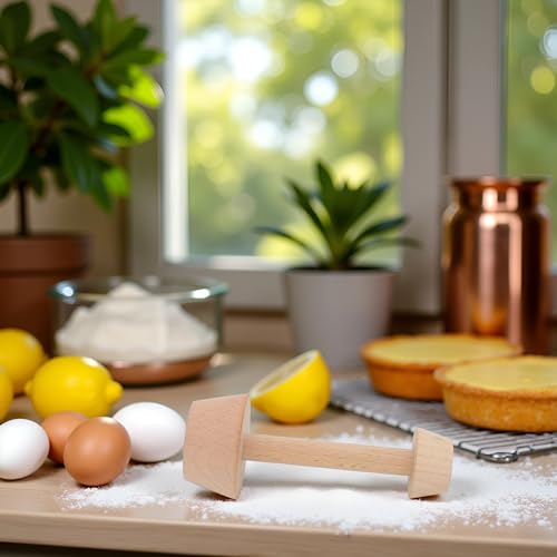 ZGLUZP Tart Tamper Pastry Tamper Double Side Wooden Egg Tart Tamper Mold DIY Cake Pastry Pusher for Kitchen Party Baking Tools, Egg Tart Molds,Tart Tamper,Pie, Tart and Quiche Pans Bakeware