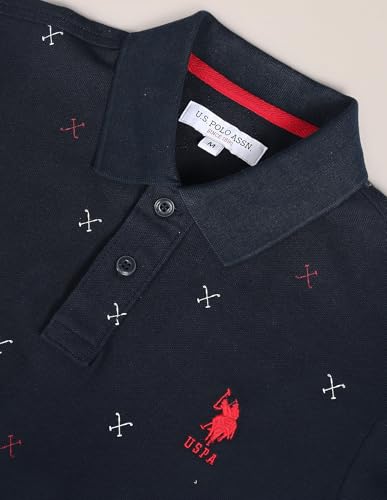 Image of U.S. Polo ASSN. Solid Slim Fit Polo T Shirts for Men - 100% Cotton, Half Sleeves Mens Tshirt