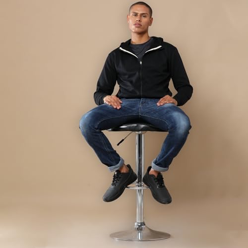 Image of REPUBLIC Cotton Fleece Regular Fit Hooded Sweatshirt Full Sleeves Solid Jumper Sweatshirt for Men