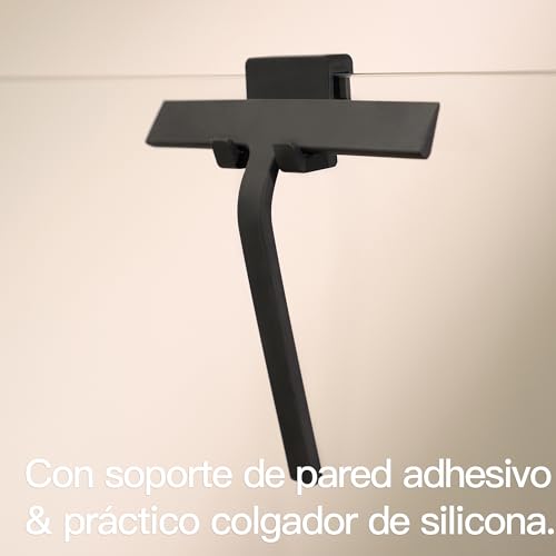 Miniatura 3 de Design Hamburgo Limpiacristales De Ducha Limpia Mamparas De Silicona Negro O Blanco Soporte Sin Taladro Diseño Moderno Para Baño 23 Cm Negro