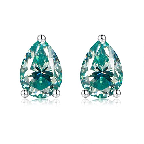 Boucles d'oreilles moissanite coloré 2ct LAMGUL en argent 925 pour homme et femme
