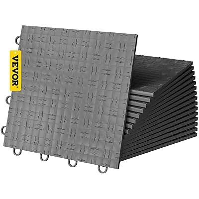 VEVOR Garage Tiles Interlocking, 12'' x 12'', 50 Pack, Graphite Grey Garage Floor Covering Tiles, Non-Slip Diamond Garage Flooring Tiles, Support up to 55,000 lbs for Garages, Basements, Gyms