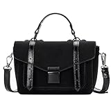 ALEX&MIA Women's Small Top-Handle Handbag – Vegan Leather Mini Satchel Bag, Fashionable Crossbody and Shoulder Bag, Perfect for Daily and Work Use (Black)