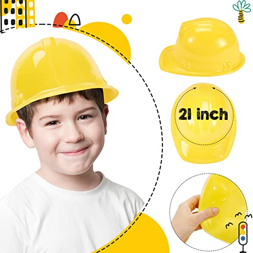 Hillban 48 Pcs Kids Construction Worker Costumes Includes 24 Pcs Construction Vests and Hats for Kids Birthday Party Halloween Worker Costume Cosplay Favor Decoration3