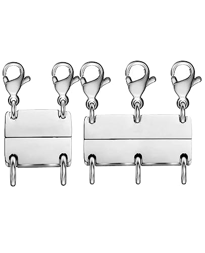 Clysoru Necklace Layering Clasps and Closures for Women Gold and Silver Multiple for Layered Separator Beads Chain Extender Necklaces Bracelet Safety Jewelry Clasp