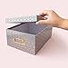 American Crafts Photo Keepsake Box with Lid, Gray Geo with Rose Gold Foil, 11x7.4x4.3, Decorative Photo Storage & Memory Box