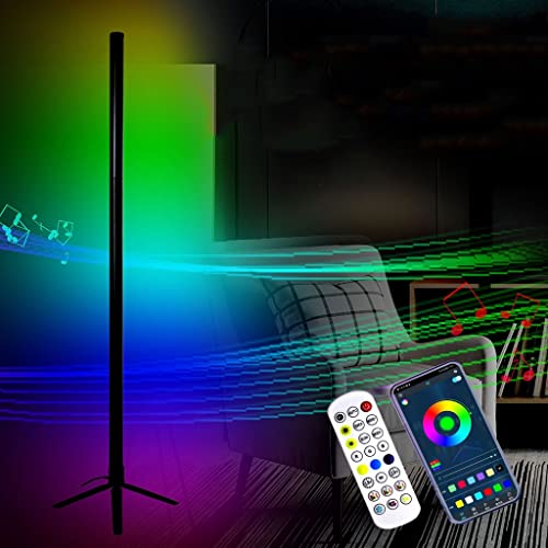 Lámpara de pie inteligente con control app y remoto, 360 modos de color y sincronización musical