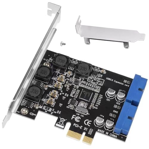 USB 3.0 Expansion Adapter Card, PC Computer PCIE to Internal 2 Port 19Pin Header Expansion Adapter Card