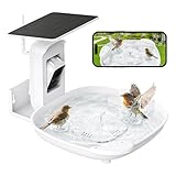 HARYMOR Bird Bath with Camera, Automatic Water Flowing, 2K Bird Camera Captures Bird Activity, Arrival Alerts, Smart AI Identifies Species, Live Video, Solar-Powered for Outdoors—Enjoy Watching Birds