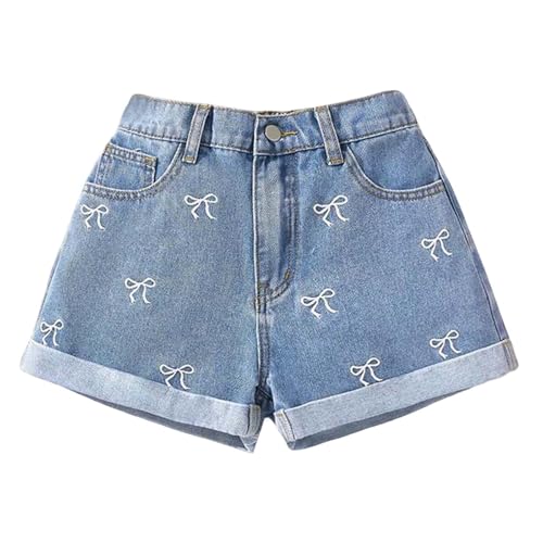 Short jean fille ample et décontracté en denim fin pour l'été