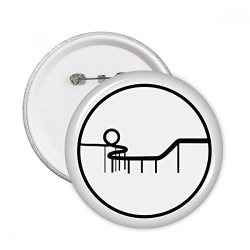 Badge Roller Coaster Silhouette Pins rond XL multicolore pour customiser les vêtements