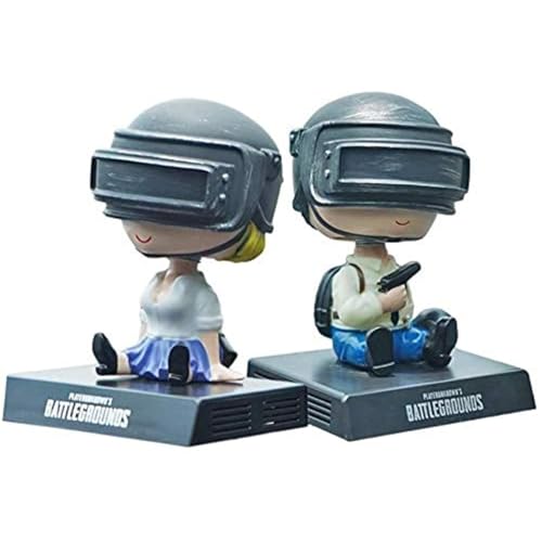 Image of Awestuffs Phone Holder Bobblehead Action Figure for Car Dashboard, Office Desk & Study Table (Pack of 1) (PUBG Couple)