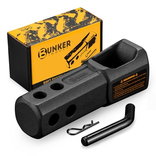 BUNKER INDUST Soft Shackle Hitch Receiver 2 Inch 22 000Lbs WLL Aluminum Hitch Mount with Locking Pin 1.57-Wide Opening for Most Soft Shackles Towing Accessories for Off-Road Vehicle Recovery