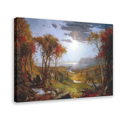 Toile d'automne Jasper Francis Cropsey Toile Fine Art avec Cadre Déco Murale Premium