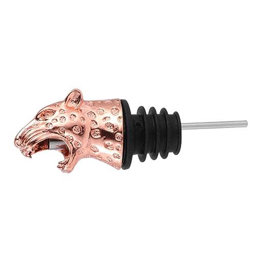 Cabilock Leopard Head Shaped Alloy Wine Pourer Stoppers Wine Bottle Caps for Home Parties Unique Beverage Bottle Stopper Lightweight Design