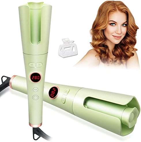 Automatic Curling Iron, lovpo 1 Inch Ceramic Rotating Barrel Auto Curling Iron with Adjustable 5 Temperature and Timer Setting, Auto Shut Off, Smart Anti-Stuck, Fast Heating Spin Iron for Hair Styling