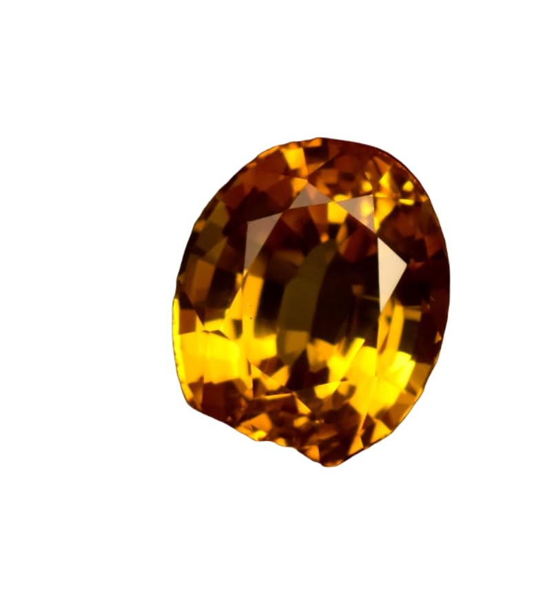 Saphir jaune naturel 10x9x7mm pierre précieuse ovale à facettes pour bague et collier DIY