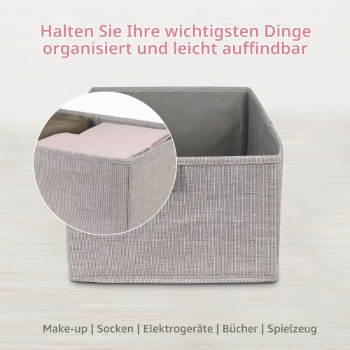 Compactor - Aufbewahrungsbox Größe M 42x26x16,5 cm - Grauer Oxford-Stoff mit Griffen - Faltbare Stoffbox für Kleidung, Wäsche… – Ansicht 6