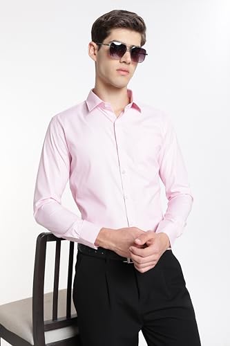 Image of Men's Solid Formal Shirt | Premium Cotton Rich Full Sleeves Shirt | Comfort Fit Office Wear Shirt with Single Chest Pocket | Stylish Casual & Formal Shirt for Men
