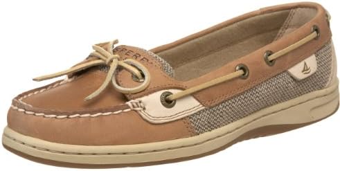Sperry Womens Angelfish Boat Shoe, Linen/Oat, 9 Wide