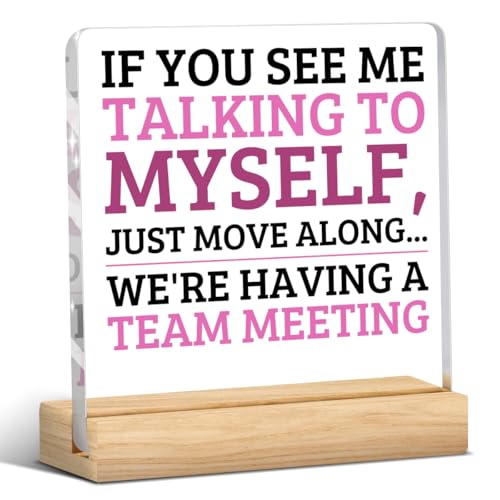 Funny Office Decor for Women Men, Clear Decorative Acrylic Sign