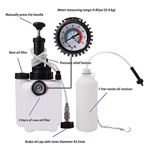 Diydeg Transferência de fluido de bomba manual, extrator de fluido profissional de 3 L, ferramenta d